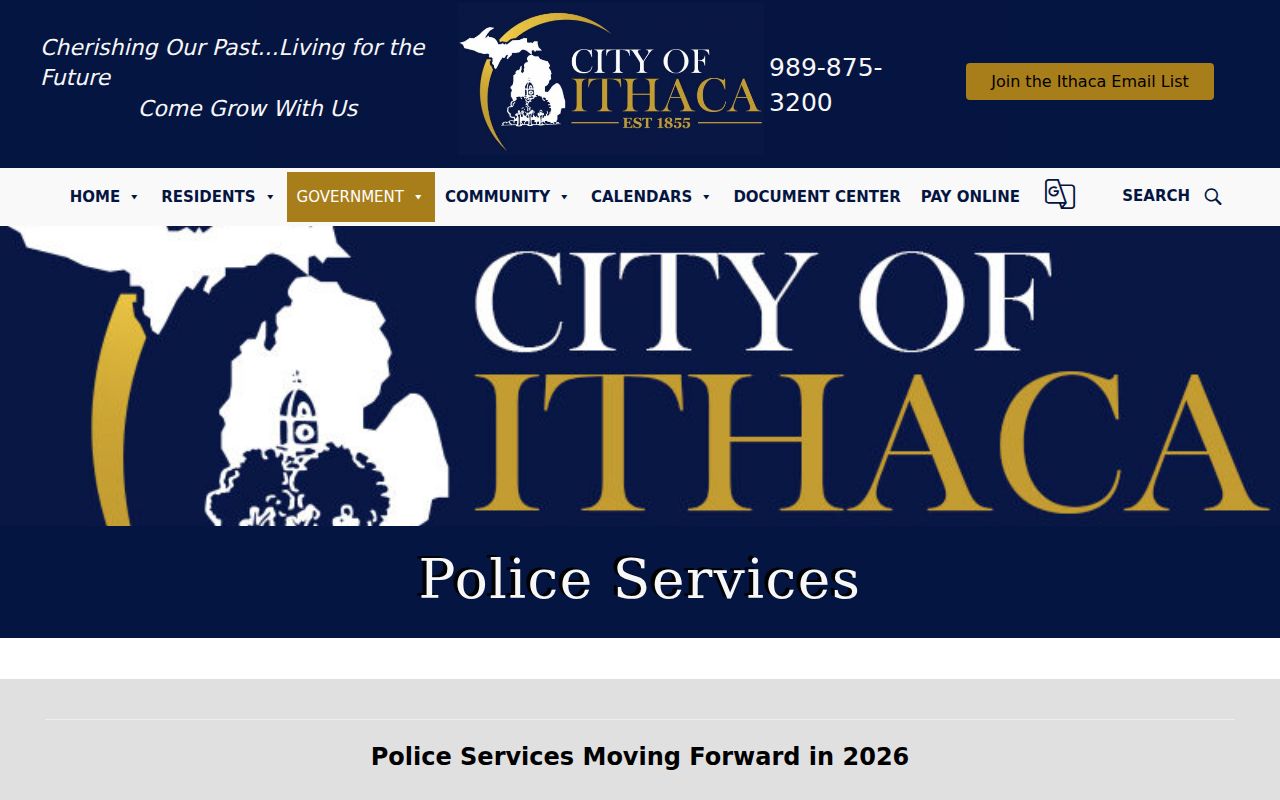 Ithaca warrant search context from the city police services coverage notice